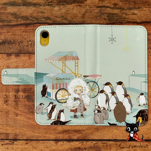 ペンギンの手帳型スマホケース